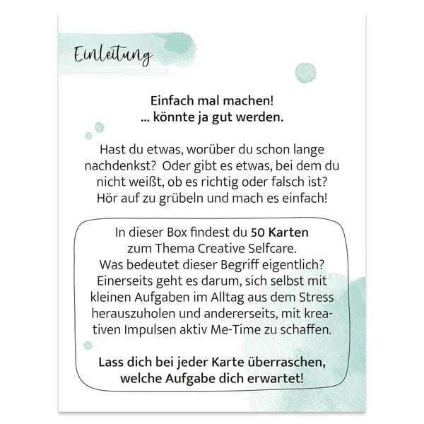 Produktbild: Meine kreative Selfcare-Box Das tu ich nur f&uuml;r mich! 50 achtsame & kreative Gl&uuml;cksmomente