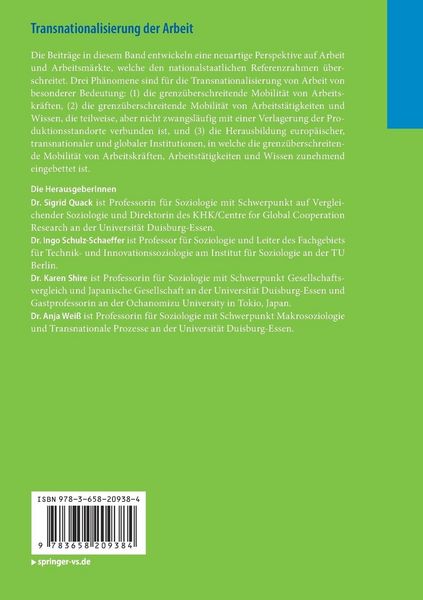 Produktbild: Transnationalisierung der Arbeit