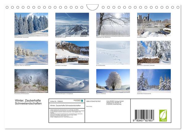 Produktbild: Winter. Zauberhafte Schneelandschaften (Wandkalender 2026 DIN A4 quer), CALVENDO Monatskalender