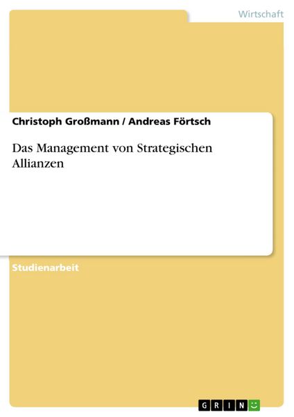 Produktbild: Das Management von Strategischen Allianzen