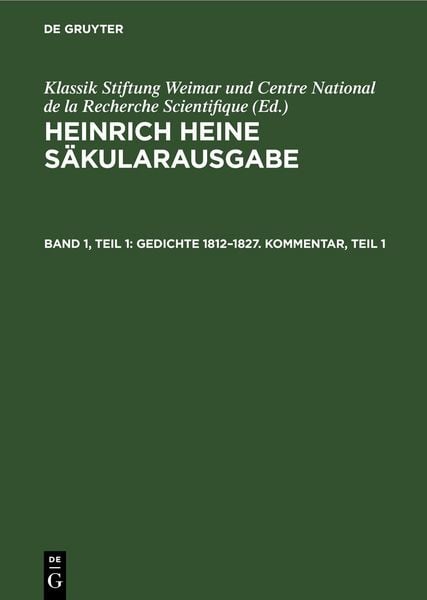 Produktbild: Gedichte 1812&ndash;1827. Kommentar, Teil 1