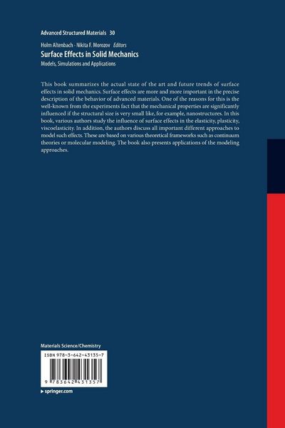 Produktbild: Surface Effects in Solid Mechanics