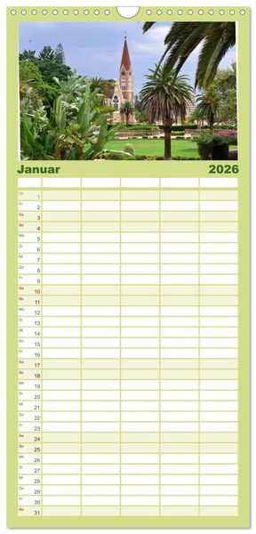 Produktbild: Familienplaner 2026 - Namibia mit 5 Spalten (Wandkalender, 21 x 45 cm) CALVENDO