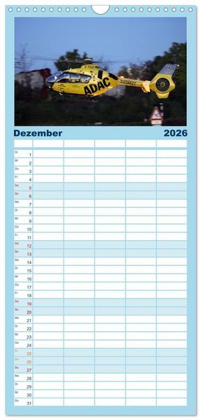Produktbild: Familienplaner 2026 - Helikopter in der Luft 2.0 mit 5 Spalten (Wandkalender, 21 x 45 cm) CALVENDO