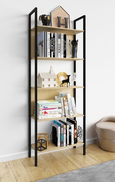 Produktbild: Holz Metall Stand Regal B&uuml;ro B&uuml;cher Flakos 5fach