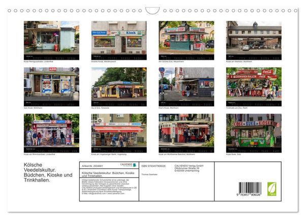 Produktbild: K&ouml;lsche Veedelskultur. B&uuml;dchen, Kioske und Trinkhallen. (Wandkalender 2026 DIN A3 quer), CALVENDO Monatskalender