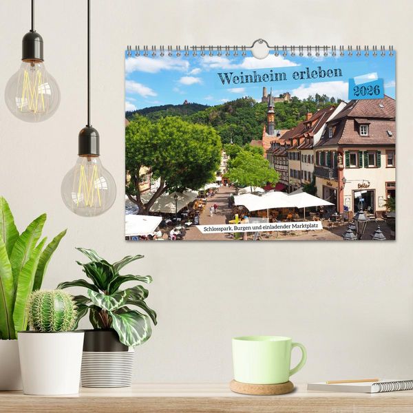 Produktbild: Weinheim erleben Schlosspark, Burgen und einladender Marktplatz (Wandkalender 2026 DIN A4 quer), CALVENDO Monatskalender