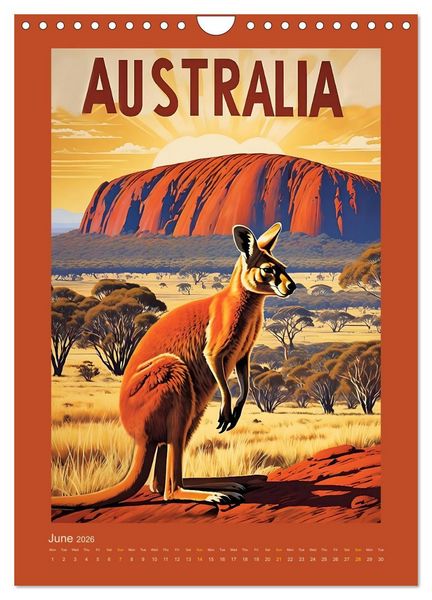 Produktbild: World Travel Posters - Nostalgic Trip Around the Globe (Wall Calendar 2026 DIN A4 portrait), CALVENDO 12 Month Wall Calendar
