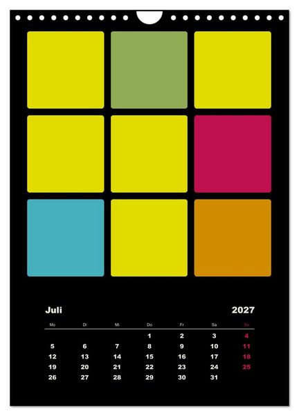 Produktbild: Fotokalender FARBFL&Auml;CHEN (Wandkalender 2027 DIN A4 hoch), CALVENDO Monatskalender