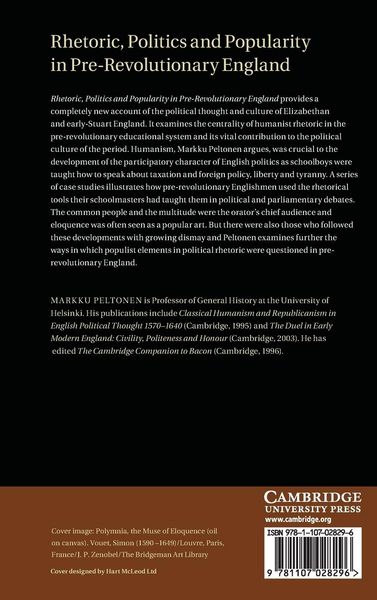 Produktbild: Rhetoric, Politics and Popularity in Pre-Revolutionary England