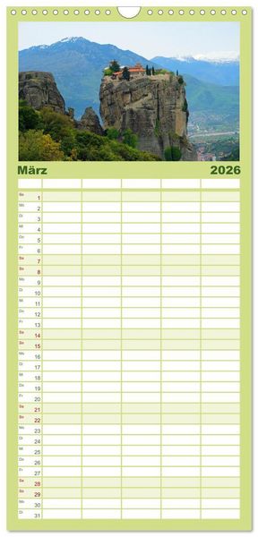 Produktbild: Familienplaner 2026 - Der Norden Griechenlands mit 5 Spalten (Wandkalender, 21 x 45 cm) CALVENDO
