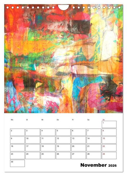Produktbild: Ungeb&auml;ndigt frei - Abstrakte Malerei - dynamische Linien in leuchtenden Farbr&auml;umen (Wandkalender 2026 DIN A4 hoch), CALVENDO Monatskalender