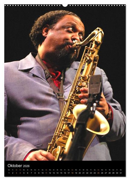 Produktbild: Jazz Saxophonisten 2026 (Wandkalender 2026 DIN A2 hoch), CALVENDO Monatskalender
