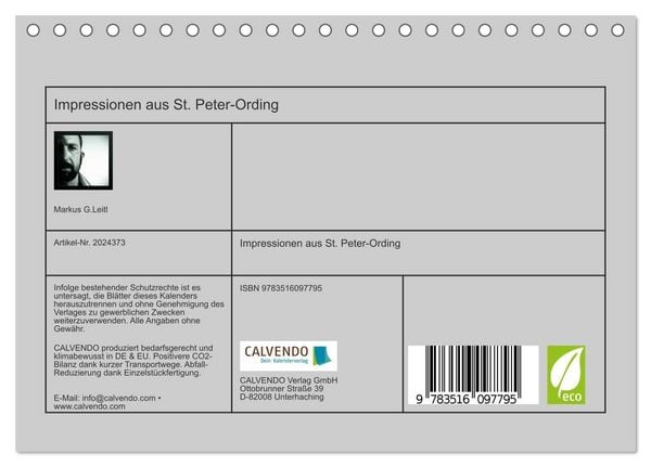 Produktbild: Impressionen aus St. Peter-Ording (Tischkalender 2026 DIN A5 quer), CALVENDO Monatskalender