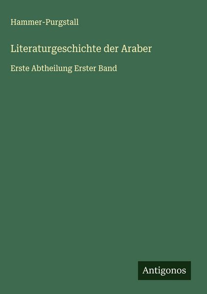 Produktbild: Literaturgeschichte der Araber