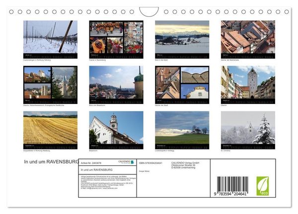 Produktbild: In und um RAVENSBURG (Wandkalender 2027 DIN A4 quer), CALVENDO Monatskalender