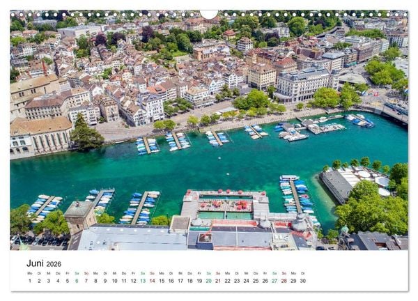Produktbild: Luftbildkalender Z&uuml;rich (Wandkalender 2026 DIN A3 quer), CALVENDO Monatskalender