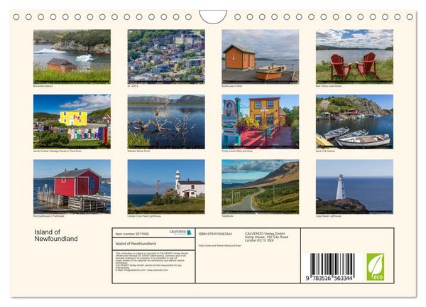 Produktbild: Island of Newfoundland (Wall Calendar 2026 DIN A4 landscape), CALVENDO 12 Month Wall Calendar