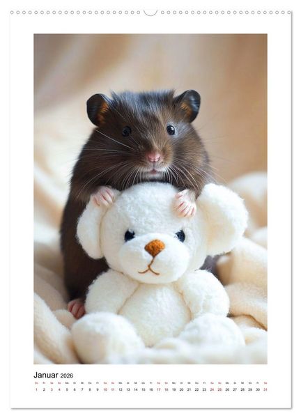 Produktbild: Goldhamster Geschichten (hochwertiger Premium Wandkalender 2026 DIN A2 hoch), Kunstdruck in Hochglanz