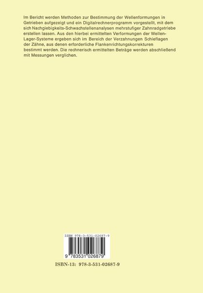 Produktbild: Bestimmung von Getriebeverformungen und Flankenrichtungskorrekturen mehrstufiger Zahnradgetriebe