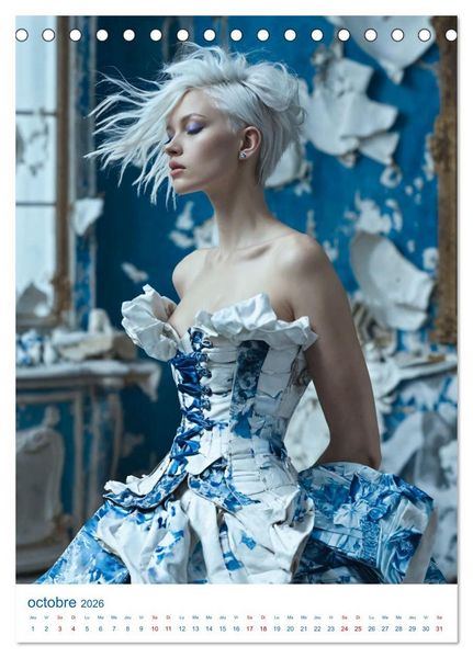 Produktbild: Muses de Porcelaine (Calendrier de bureau 2026 DIN A5 horizontal), CALVENDO calendrier mensuel