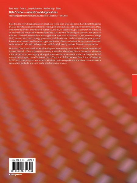Produktbild: Data Science&mdash;Analytics and Applications