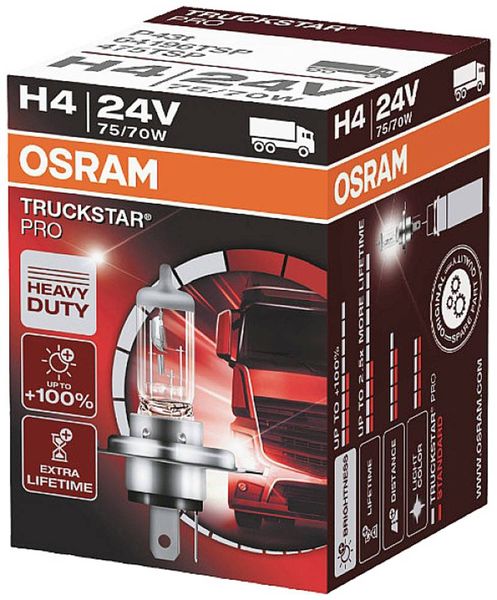 OSRAM 64196TSP Halogen Leuchtmittel Truckstar H4 75/70W 24V