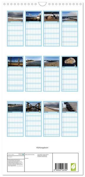 Produktbild: Familienplaner 2026 - K&uuml;hlungsborn mit 5 Spalten (Wandkalender, 21 x 45 cm) CALVENDO