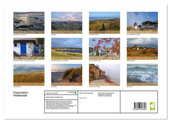 Produktbild: Faszination Hiddensee (Wandkalender 2026 DIN A3 quer), CALVENDO Monatskalender