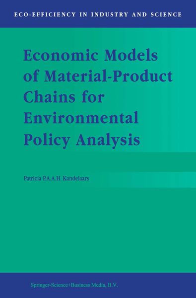 Produktbild: Economic Models of Material-Product Chains for Environmental Policy Analysis