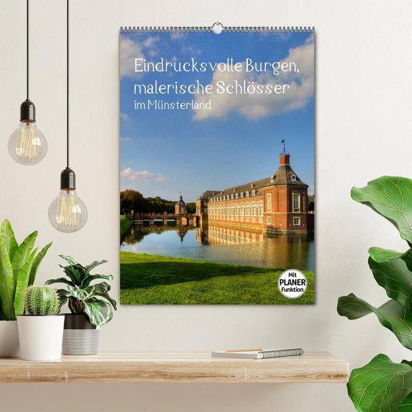 Produktbild: Eindrucksvolle Burgen, malerische Schl&ouml;sser im M&uuml;nsterland (Wandkalender 2026 DIN A2 hoch), CALVENDO Monatskalender