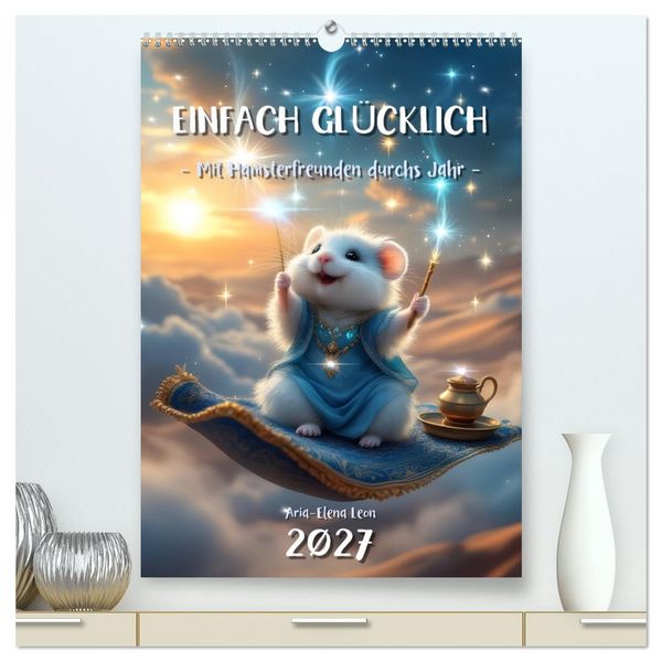 Produktbild: Einfach gl&uuml;cklich. Mit Hamsterfreunden durchs Jahr (hochwertiger Premium Wandkalender 2027 DIN A2 hoch), Kunstdruck in Hochglanz
