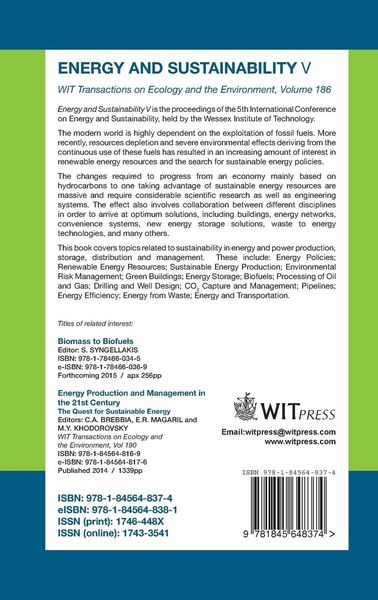 Produktbild: Energy and Sustainability V
