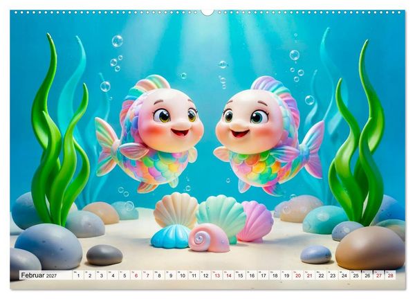 Produktbild: Kinder‑Sternzeichen - Fr&ouml;hlicher und bunter Kalender (Wandkalender 2027 DIN A2 quer), CALVENDO Monatskalender