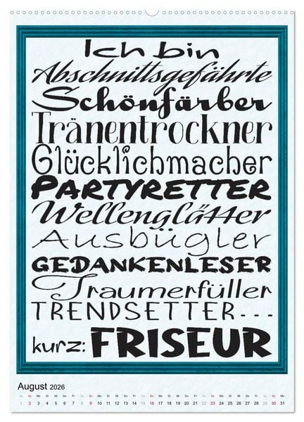 Produktbild: Friseur-Spr&uuml;che (Wandkalender 2026 DIN A2 hoch), CALVENDO Monatskalender