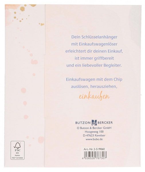 Produktbild: Schl&uuml;sselanh&auml;nger mit Einkaufswagenl&ouml;ser - Dich schickt der Himmel