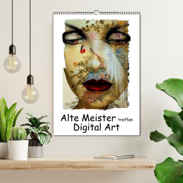 Produktbild: Alte Meister treffen Digital Art (Wandkalender 2026 DIN A2 hoch), CALVENDO Monatskalender