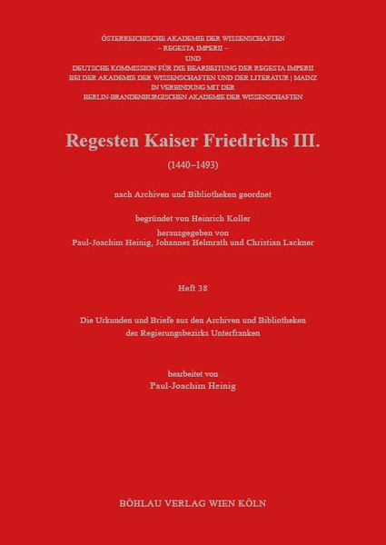 Produktbild: Regesten Kaiser Friedrichs III. (1440-1493)