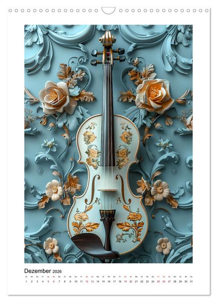 Produktbild: Fantastische Violine (Wandkalender 2026 DIN A3 hoch), CALVENDO Monatskalender