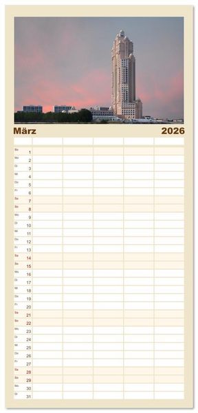 Produktbild: Familienplaner 2026 - Abu Dhabi, eine Stadt der Zukunft. mit 5 Spalten (Wandkalender, 21 x 45 cm) CALVENDO