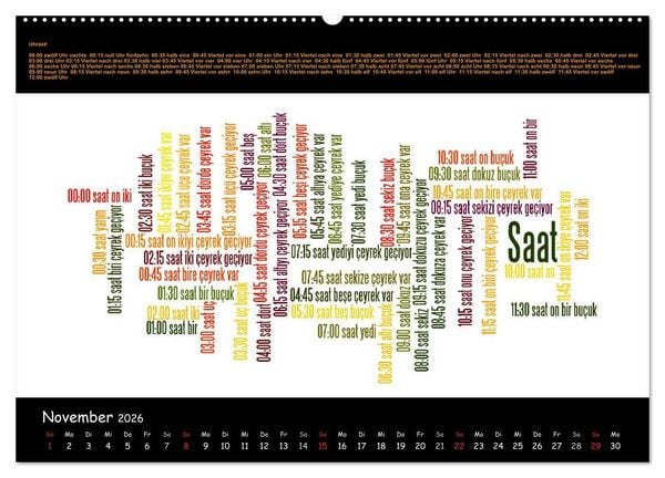 Produktbild: Sprachkalender T&uuml;rkisch-Deutsch (hochwertiger Premium Wandkalender 2026 DIN A2 quer), Kunstdruck in Hochglanz