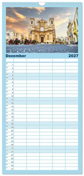Produktbild: Familienplaner 2027 - Wundervolles Malta mit 5 Spalten (Wandkalender, 21 x 45 cm) CALVENDO