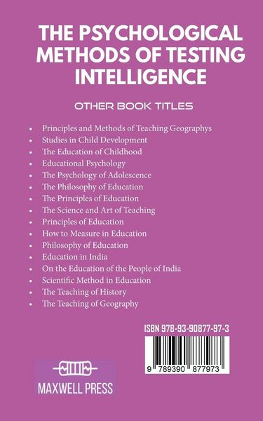 Produktbild: The Psychological Methods of Testing Intelligence