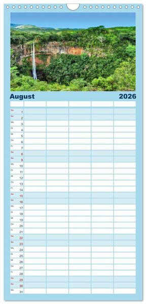 Produktbild: Familienplaner 2026 - Mauritius - Perle im Indischen Ozean mit 5 Spalten (Wandkalender, 21 x 45 cm) CALVENDO