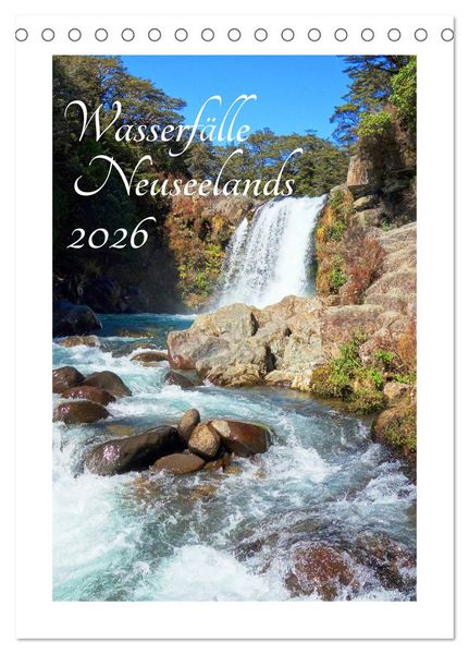 Produktbild: Wasserf&auml;lle Neuseelands (Tischkalender 2026 DIN A5 hoch), CALVENDO Monatskalender