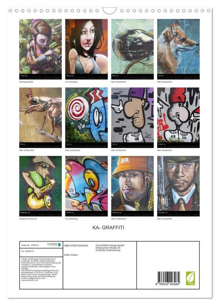 Produktbild: KA- GRAFFITI (Wandkalender 2026 DIN A3 hoch), CALVENDO Monatskalender