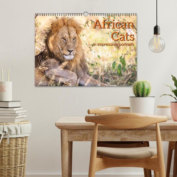 Produktbild: African Cats in impressive portraits (Wall Calendar 2026 DIN A3 landscape), CALVENDO 12 Month Wall Calendar