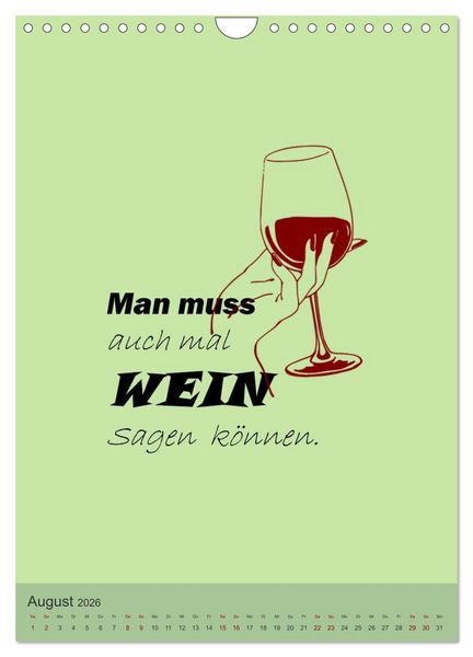 Produktbild: TRINKSPR&Uuml;CHE rund um Bier, Wein und Co. &hellip; (Wandkalender 2026 DIN A4 hoch), CALVENDO Monatskalender
