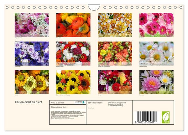 Produktbild: Bl&uuml;ten dicht an dicht (Wandkalender 2026 DIN A4 quer), CALVENDO Monatskalender