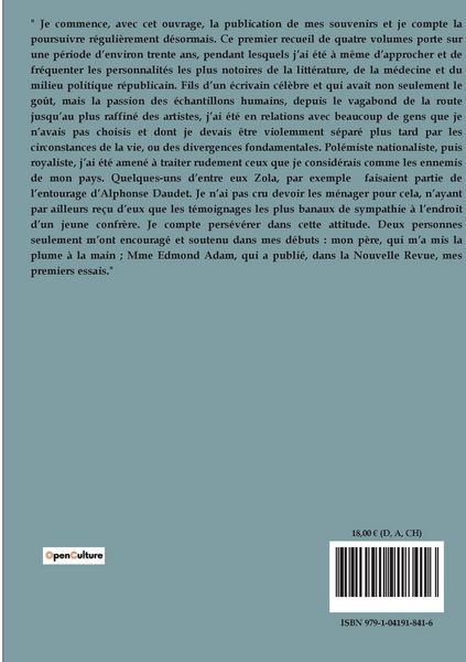 Produktbild: Souvenirs des milieux litt&eacute;raires, politiques, artistiques et m&eacute;dicaux